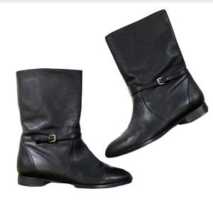 J Crew Black Leather Boots 10263 Sz 8
